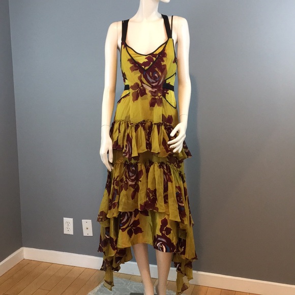 cinq a sept Dresses & Skirts - NWOT Cinq a Sept Silk Print Ruffled Dress Sz 0